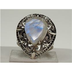 #18-STERLING SILVER MOONSTONE RING