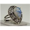 Image 2 : #18-STERLING SILVER MOONSTONE RING