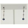 Image 1 : #19-14K WHITE GOLD SAPPHIRE (2.0CT) DROP EARRINGS