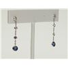 Image 2 : #19-14K WHITE GOLD SAPPHIRE (2.0CT) DROP EARRINGS