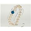 Image 2 : #20-FRESHWATER PEARL BRACELET WITH BLUE CRYSTAL