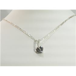 #22-STERLING SILVER DIAMOND (0.10CT) LEAF PENDANT