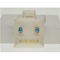 #23-10K YELLOW GOLD BLUE TOPAZ EARRINGS