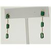 Image 2 : #27-14K YELLOW GOLD EMERALD (3.5CT) DROP EARRINGS