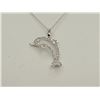 Image 2 : #32-14K WHITE GOLD DIAMOND (0.20CT) DOLPHIN