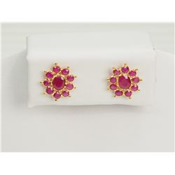 #36-18K YELLOW GOLD RUBY (2.11CT) EARRINGS