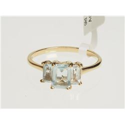 #37-9K YELLOW GOLD AQUAMARINE RING