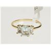 Image 1 : #37-9K YELLOW GOLD AQUAMARINE RING