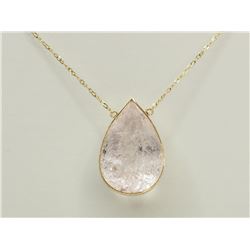 #40-14K YELLOW GOLD QUARTZ NECKLACE