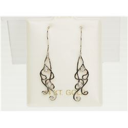 #41-14K WHITE GOLD DIAMOND EARRINGS