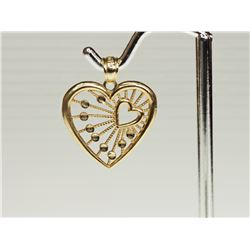 #44-14K YELLOW GOLD (1.09G) HEART PENDANT