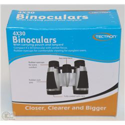 NEW 4X30 BINOCULARS WITH PROTECTIVE POUCH &