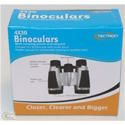 NEW 4X30 BINOCULARS WITH PROTECTIVE POUCH &