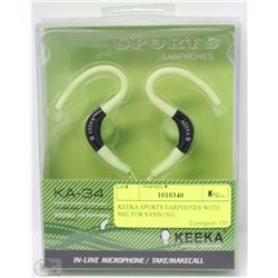 KEEKA SPORTS EARPHONES WITH MIC FOR SAMSUNG,
