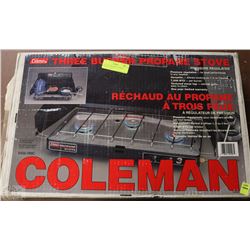 COLEMAN PROPANE 3 BURNER CAMPING STOVE