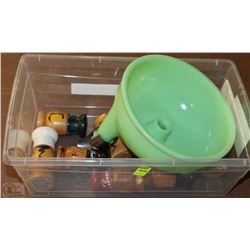 ANTIQUE JADEITE ATTACHMENT & MULTIPLE WOODEN SALT