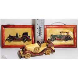 FLAT OF WOOD CAR ORNAMENTS