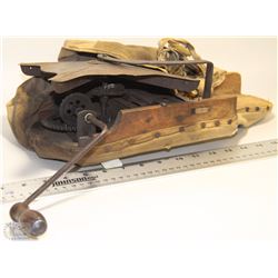 ANTIQUE HAND FERTILIZER WITH CANVAS BAG