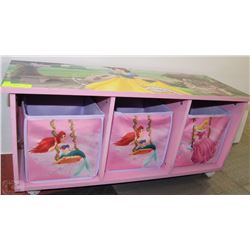 PRINCESS BENCH WITH MATCHING TOTES UNDERNEATH