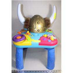 INTERACTIVE TABLE WITH VIKING HELMET