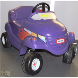 PURPLE LITTLE TYKES CAR WITH FLAMES ON THE DOORS