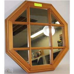 OCTAGON  WOOD MIRROR 24"X24"