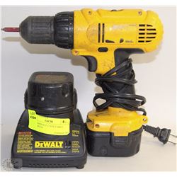 BOX W/DEWALT 12 VOLT DRILL COMES WITH