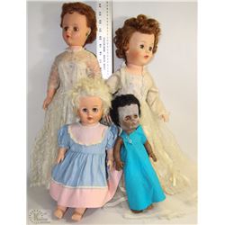 FOUR ANTIQUE DOLLS
