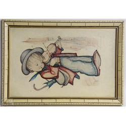 BOY PICTURE WITH VIOLIN - 13" X 9"
