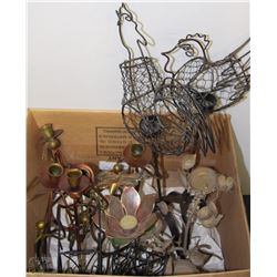 LARGE FLAT OF WROUGHT IRON CANDLEHOLDERS INCL.