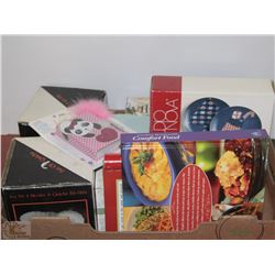 FLAT WITH NEW QUICHE DISHES,COOKBOOKS,PARTYLITE,