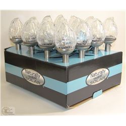 16PC CASE OF CLEAR CRACKLE SOLAR LIGHTS