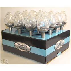 16PC CASE OF CLEAR CRACKLE SOLAR LIGHTS