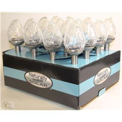 16PC CASE OF CLEAR CRACKLE SOLAR LIGHTS
