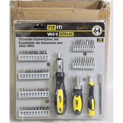 CASE OF FOUR 64PC ULTIMATE SCREWDRIVER SETS