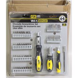 CASE OF FOUR 64PC ULTIMATE SCREWDRIVER SETS
