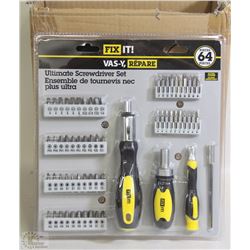 CASE OF FOUR 64PC ULTIMATE SCREWDRIVER SETS