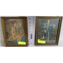 PAIR OF VINTAGE BOY & GIRL PICTURES