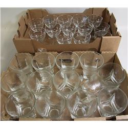 2 FLATS OF BRANDY W/ THUMBRINT DESIGN  AND SCOTCH