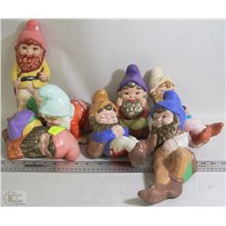 7 GARDEN GNOMES - CERAMIC