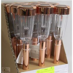 12 COPPER COLORED SOLAR STAKE LIGHTS