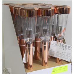 12 COPPER COLOURED SOLAR STAKE LIGHTS