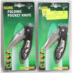 LOT OF 2 NEW HAWK FOLDING POCKET KNIVES