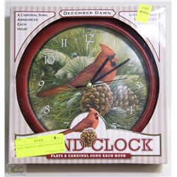NEW CARDINAL BIRD SOUND CLOCK