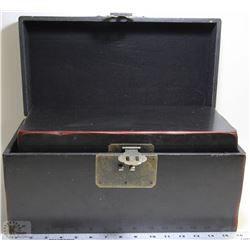 SET OF 3 ESTATE WOOD NESTING BOXES WITH BRASS