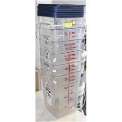 LOT OF SIX 22QT MEASURES