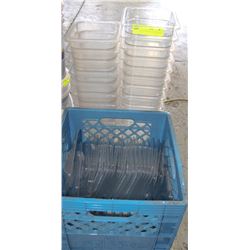 LOT OF 22 PLASTIC 1/8 SIZE INSERTS WITH LIDS