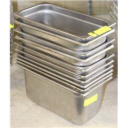 LOT OF 10- 1/3 SIZE INSERTS NO LIDS