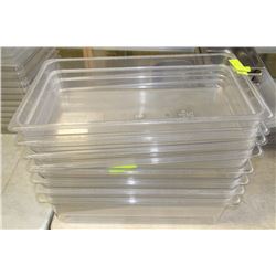 LOT OF 8 PLASTIC FULL SIZEVAROIUS DEPTH INSERTS NO