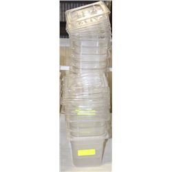 LOT OF 17 PLASTIC 1/8 SIZE INSERTS WITH LIDS